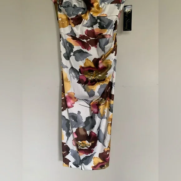 Stop Staring | Billion Dollar Baby Wiggle Dress Watercolor Floral Size Large - Picture 6 of 10
